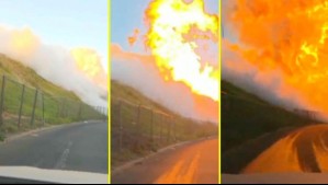 Conductor capta momento en que camión de gas explota en Renca