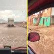 Usuarios de redes sociales han captado grandes inundaciones en sectores de las regiones de Antofagasta y Atacama a raíz del evento meteorológico que azota a la zona norte del país.