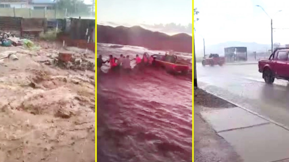 Lluvias en el norte: Videos muestran intensas precipitaciones en zonas de la región de Atacama