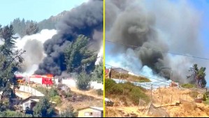 Incendio afectó a tres viviendas y un vertedero en el sector alto de Viña del Mar