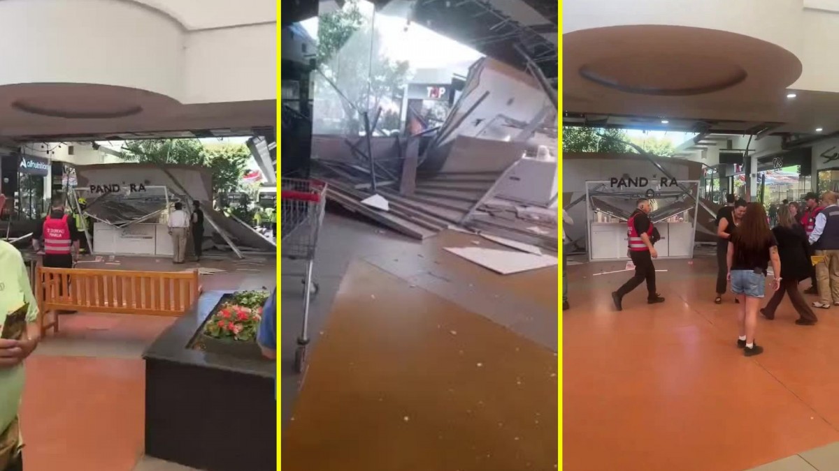 Colapsa centro comercial en Quilpué: Techo se derrumbó y cayó sobre el módulo de una tienda