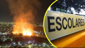 Suspenden clases para cuatro establecimientos educacionales de Puente Alto por incendio en la Papelera