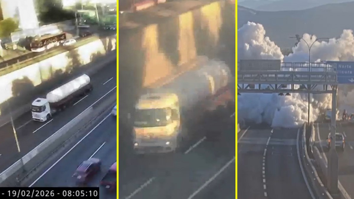 Imágenes muestran conducción errática de camión de gas que explotó en Renca: habría tomado la curva a cerca de 70 km/h