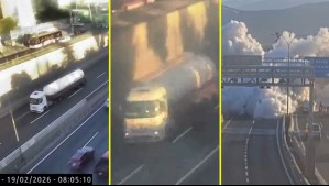 Imágenes muestran conducción errática de camión de gas que explotó en Renca: habría tomado la curva a cerca de 70 km/h