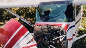 Avioneta capotó en inmediaciones de la Viña Santa Cruz en la región de O'Higgins