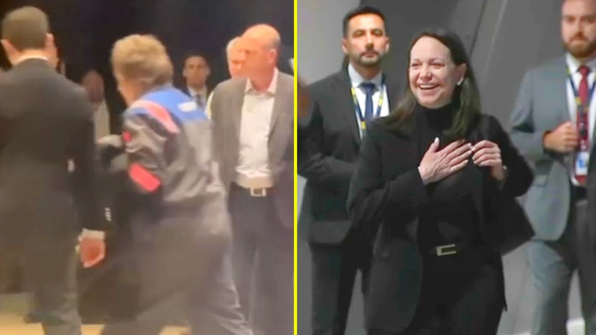 Así fue la llegada de Javier Milei y María Corina Machado para el cambio de mando presidencial