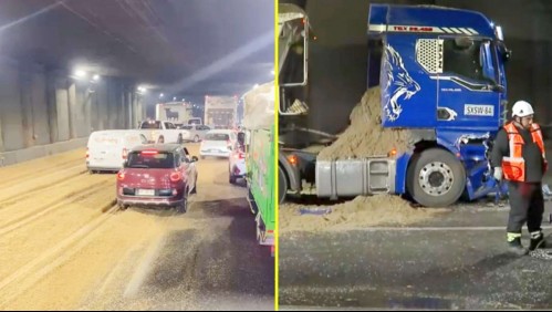 Accidente múltiple en autopista General Velásquez: Chocan tres camiones con cargas peligrosas