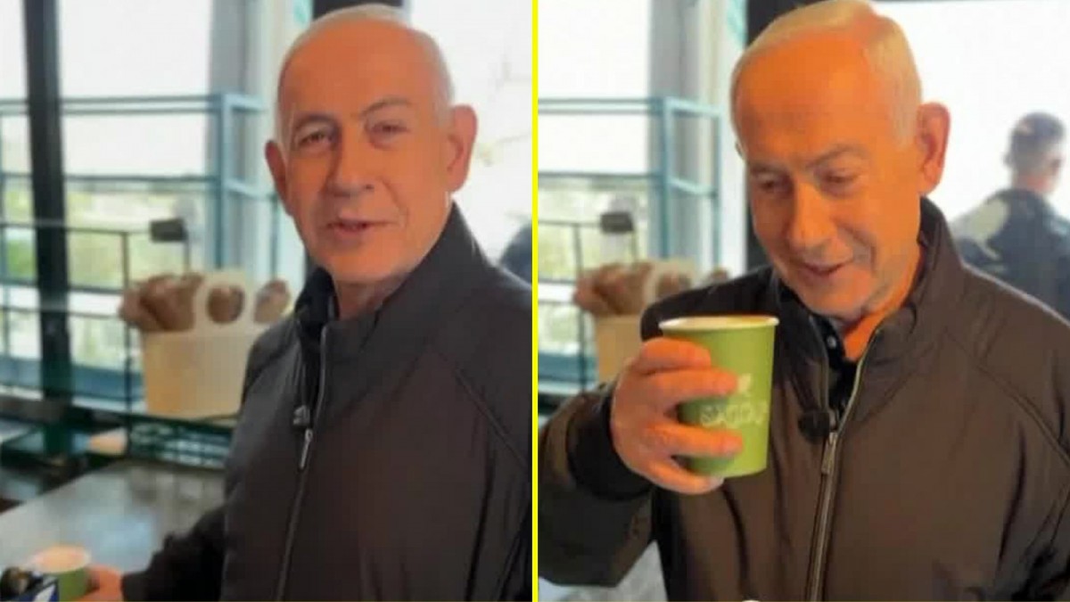 En una cafetería y charlando con sus asistentes: Reaparece Netanyahu tras rumores de que un ataque iraní lo daba por muerto