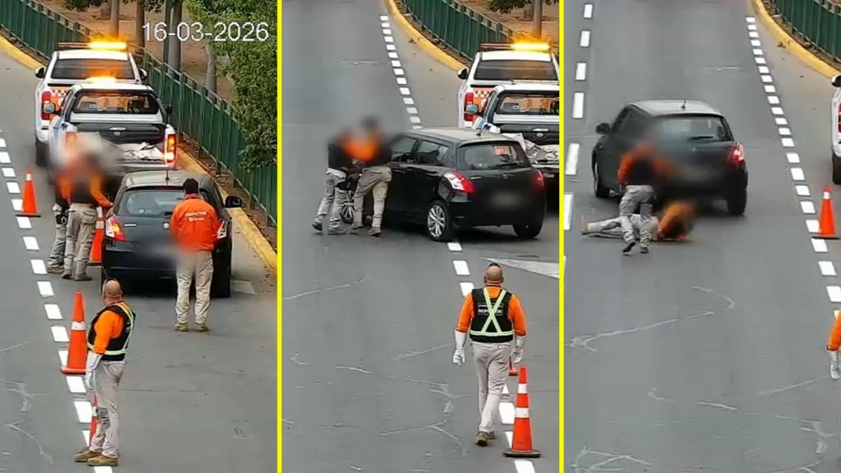Video muestra momento en que conductora sin patente ni licencia atropella a inspector en Lo Barnechea