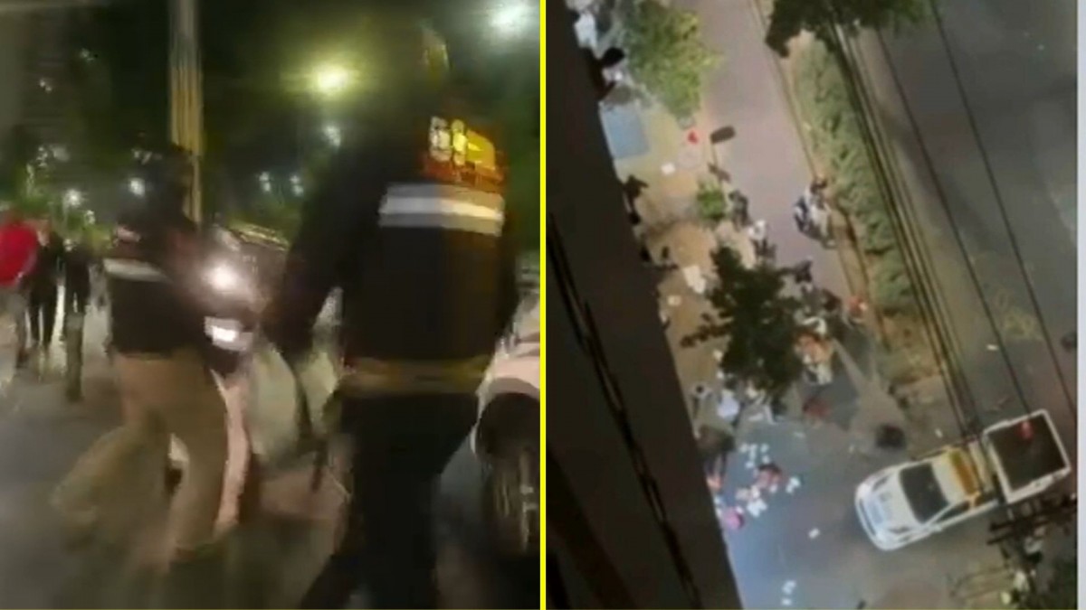 Arresto domiciliario nocturno para ambulante que lanzó cilindro de gas a guardia municipal en Estación Central