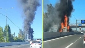 Camión se incendia en la Ruta 78 y genera suspensión del tránsito