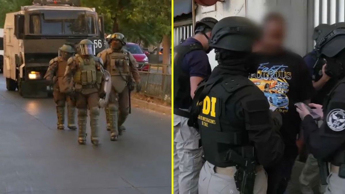 Tres detenidos deja operativo en sector donde guardia municipal fue agredido con cilindro de gas en Estación Central