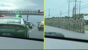 Revisa el momento en que se le rindieron honores a carabinero asesinado en plena Ruta 5 Sur
