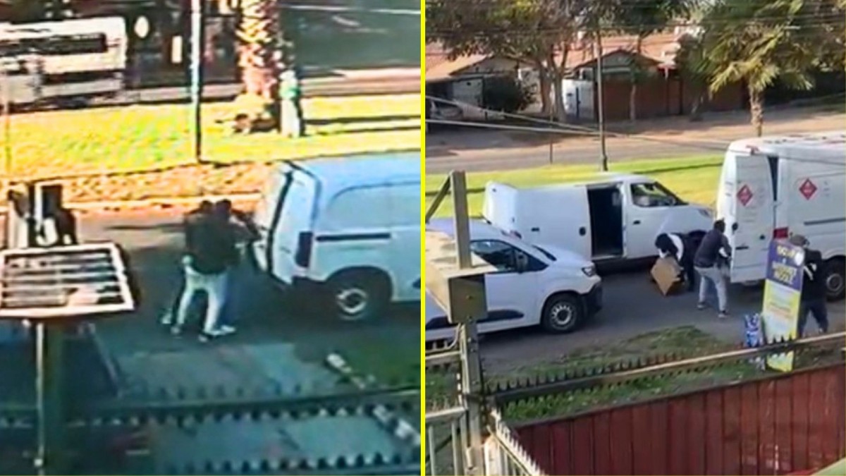 Videos muestran violento robo a furgón de cigarros en Maipú: Carga fue avaluada en cerca de $90 millones