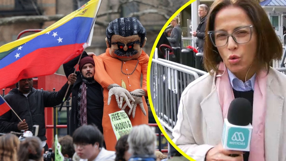 Protestas a favor y en contra de Maduro: Constanza Santa María da cuenta de las manifestaciones afuera del tribunal de Nueva York
