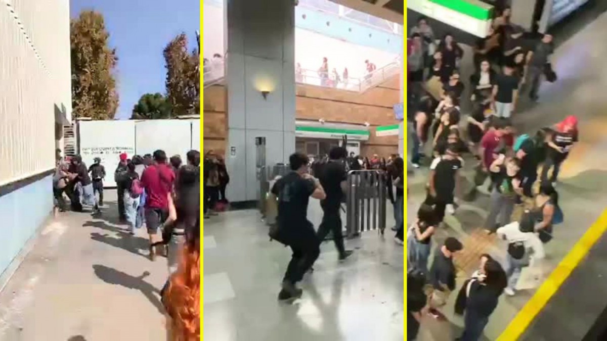 Jóvenes evaden torniquetes del Metro en medio de manifestaciones