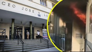 Fuego en Liceo Lastarria: Encapuchados lanzan bombas molotov y generan incidentes