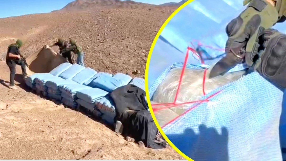 Encuentran más de una tonelada de droga que estaba oculta en el desierto