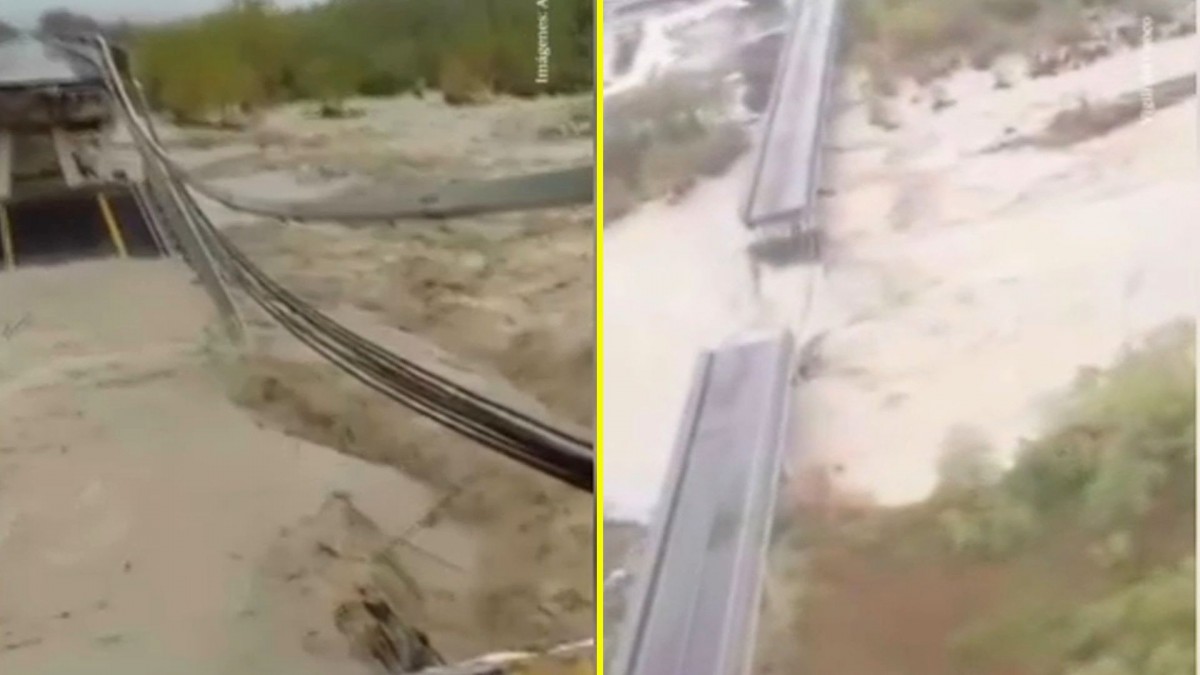 Video muestra derrumbe de un puente en Italia tras fuerte temporal