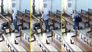 Video lo muestra todo: Delincuente roba a mujer que estaba rezando en la iglesia