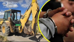 Carabineros detiene a dos sujetos en Colchane: Usaban retroexcavadora para habilitar pasos ilegales