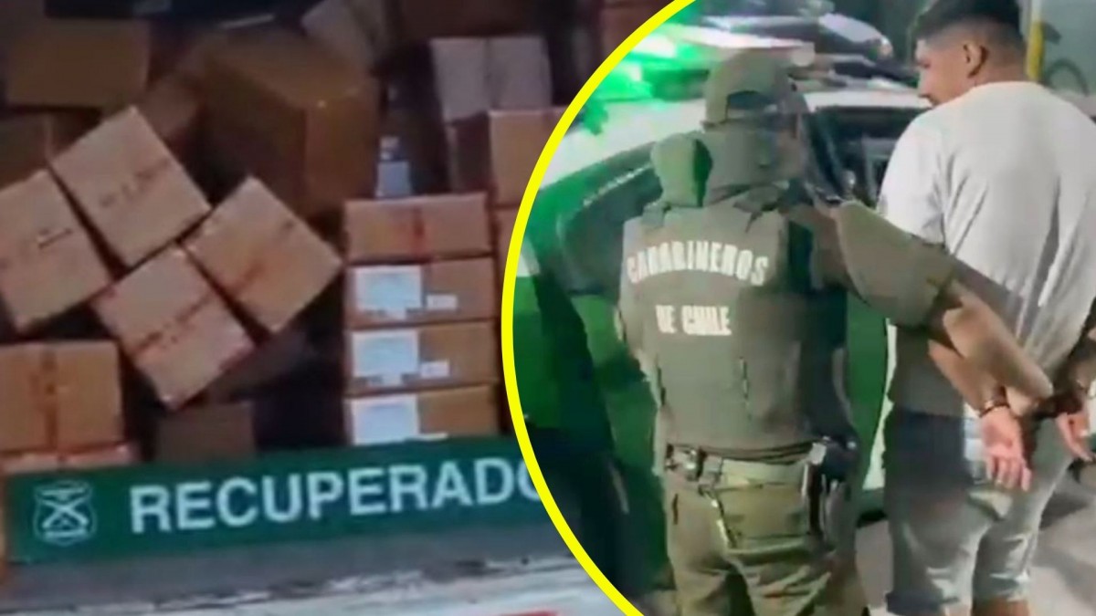 Los sorprendieron descargando cajas robadas con shampoo: Carabineros detiene a cuatro hombres en El Bosque