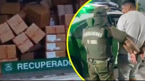 Los sorprendieron descargando cajas robadas con shampoo: Carabineros detiene a cuatro hombres en El Bosque