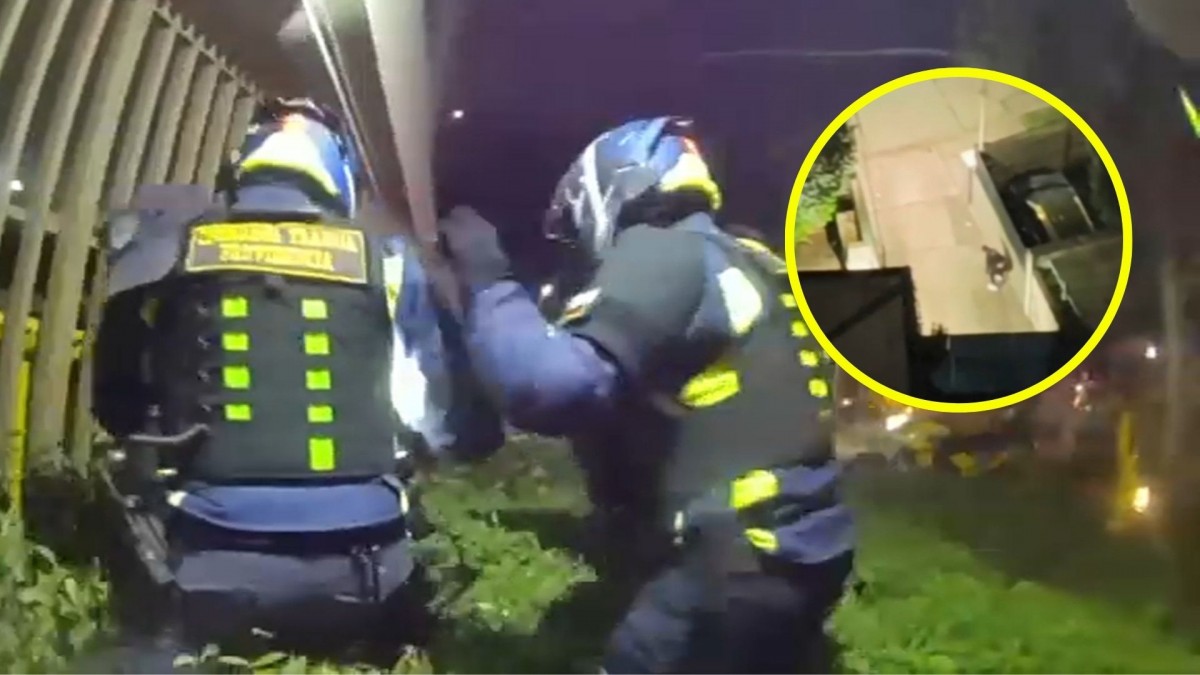 Lanzaron miguelitos y le dispararon a guardia municipales: Vecino de Providencia sorprende a tres ladrones entrando a su casa