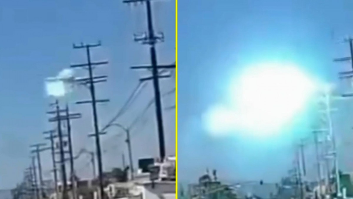 Video muestra momento en que avioneta se enreda con tendido eléctrico y cae abruptamente en California