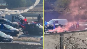 Bombas de estruendo, fuegos artificiales y taco en la Ruta 78: Reportan desmanes de hinchas en la previa del clásico universitario