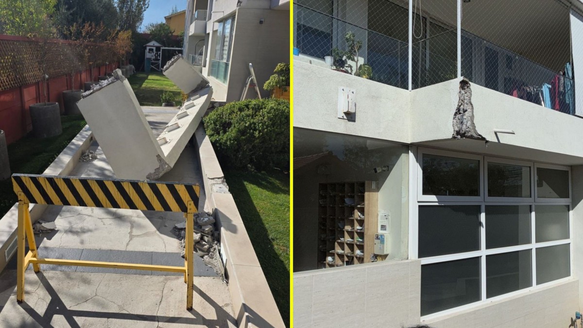 Megadenuncia en comuna de La Florida: Pesada estructura de edificio cayó a pasillo de entrada del lugar