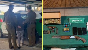 Detienen a mujer con armas de alto poder y droga en La Florida: Carabineros incautó una escopeta y varias municiones
