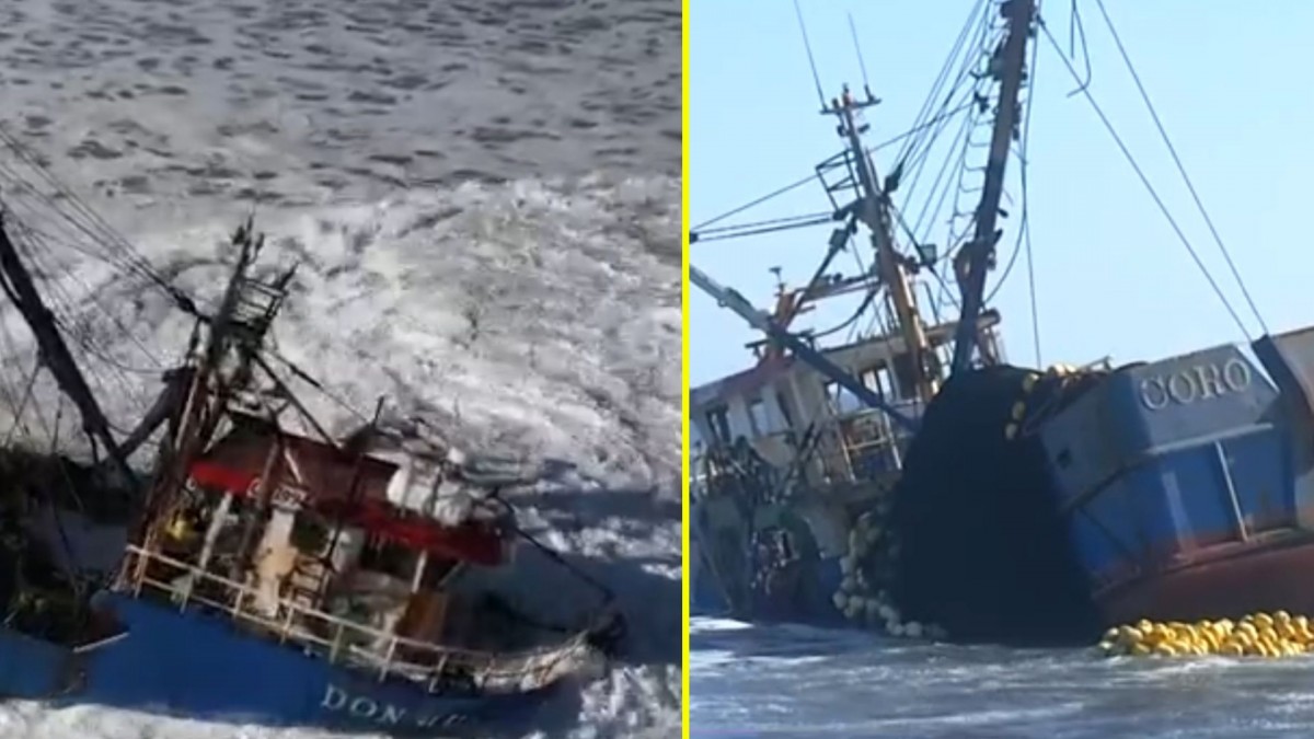 Alerta por barco encallado hace una semana en Cobquecura: Carga de 40 mil sardinas podría descomponerse y generar peligroso ácido