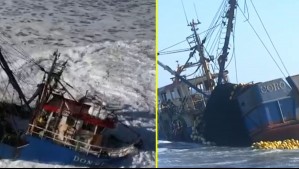 Alerta por barco encallado hace una semana en Cobquecura: Carga de 40 mil sardinas podría descomponerse y generar peligroso ácido