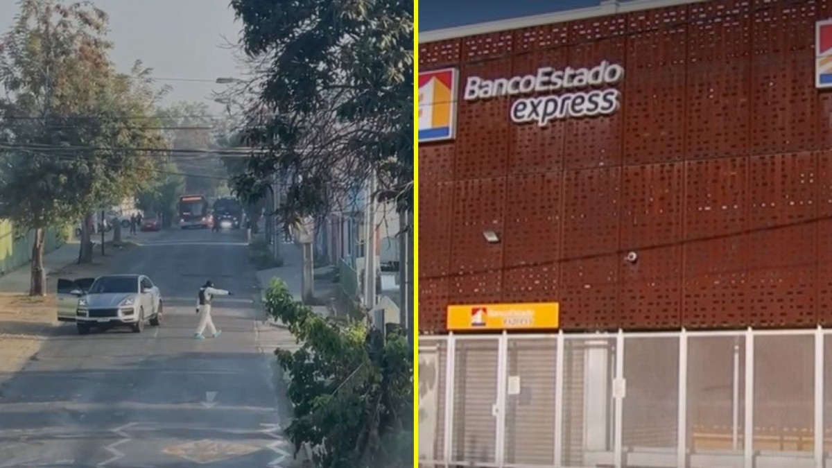 Robo frustrado a sucursal bancaria en Conchalí: Delincuentes usaron armas, chalecos antibalas y quemaron auto en el que huyeron