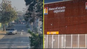 Robo frustrado a sucursal bancaria en Conchalí: Delincuentes usaron armas, chalecos antibalas y quemaron auto en el que huyeron