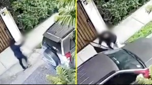 Video muestra impactante portonazo en Providencia: La víctima fue baleada con un arma tipo Uzi