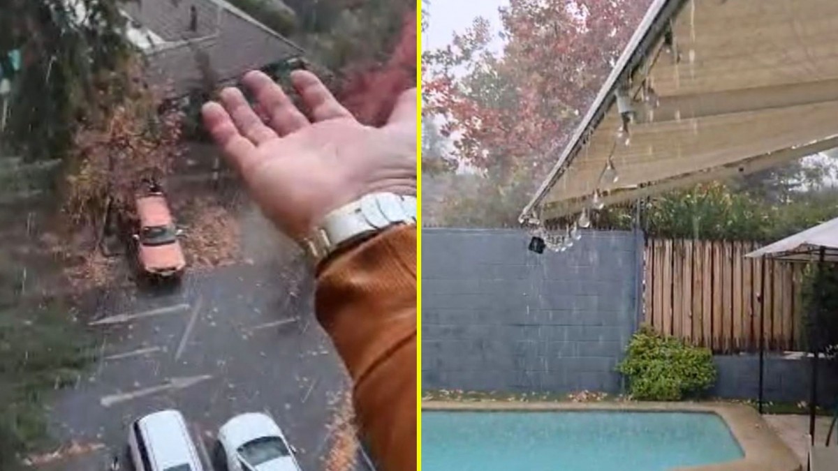 Impresionantes registros de granizos, anegamientos y fuertes lluvias en Santiago