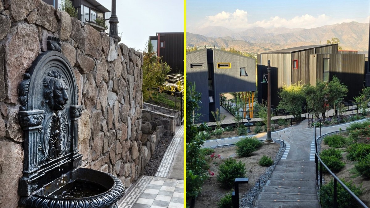 Así es el condominio de La Dehesa inspirado en aldeas medievales: Tiene senderos, casas en pendiente y no hay autos al interior