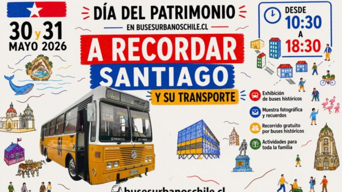 Día de los Patrimonios 2026: recorre la historia del transporte público de Santiago a bordo de las 'micros amarillas'