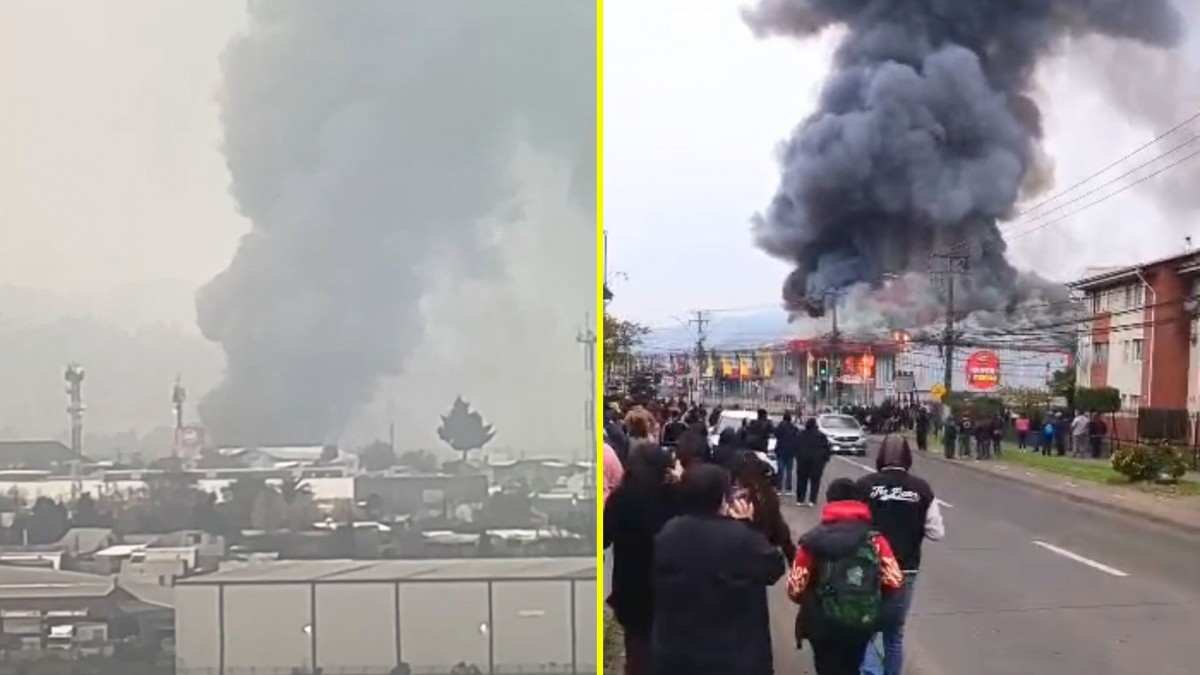 Videos muestran incendio que destruyó supermercado Súper Oferta en Padre Las Casas