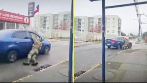 Impactante video muestra a carabinero siendo arrastrado por auto que escapó de fiscalización en Chiguayante