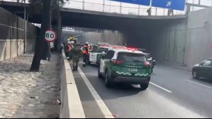 Vehículos de Carabineros se vieron involucrados en colisión múltiple en la Ruta 5 en Santiago