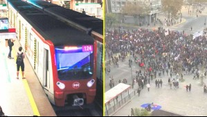 Metro de Santiago informa el cierre de dos estaciones de la L1 en medio de manifestación