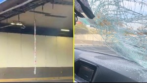 Costanera Norte explica cómo se originó accidente que dejó 18 vehículos dañados por fierro que colgaba en tramo de su autopista