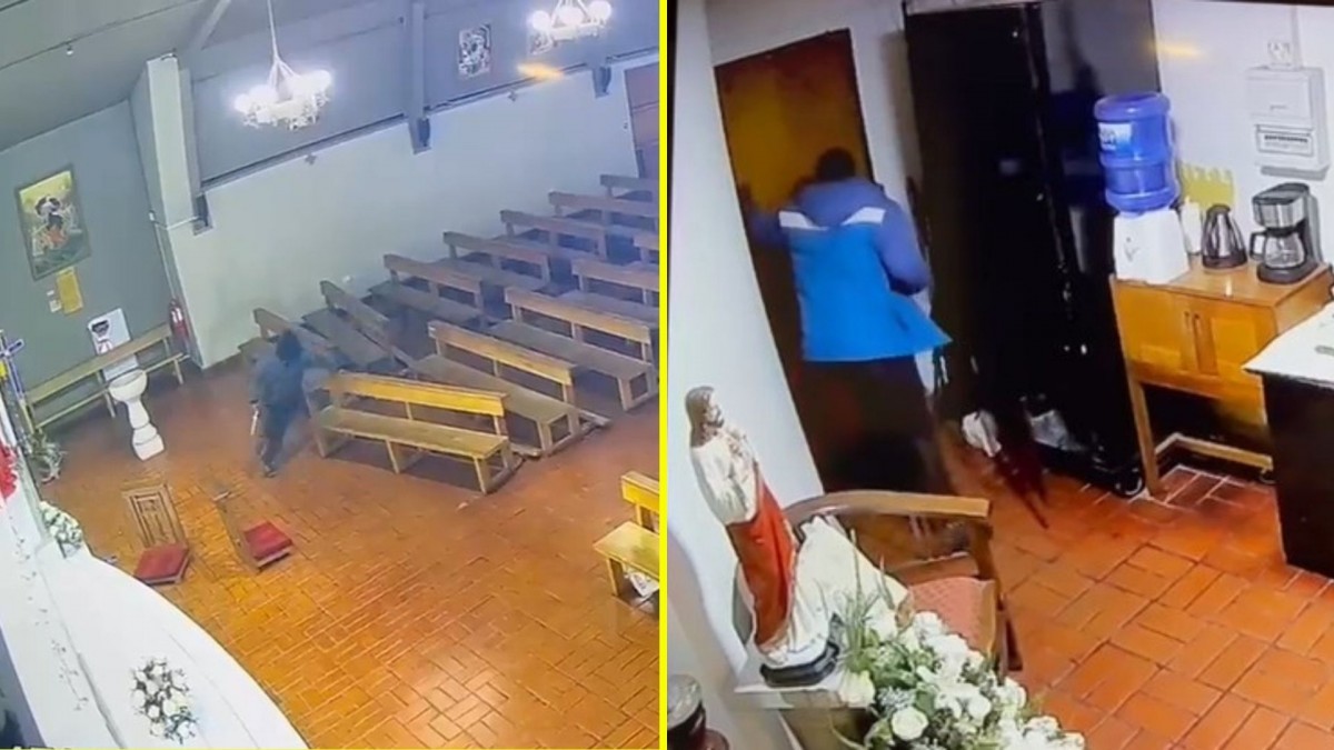 Videos muestran momento de balacera al interior de parroquia en Rancagua: Víctima se refugió en la sacristía del templo