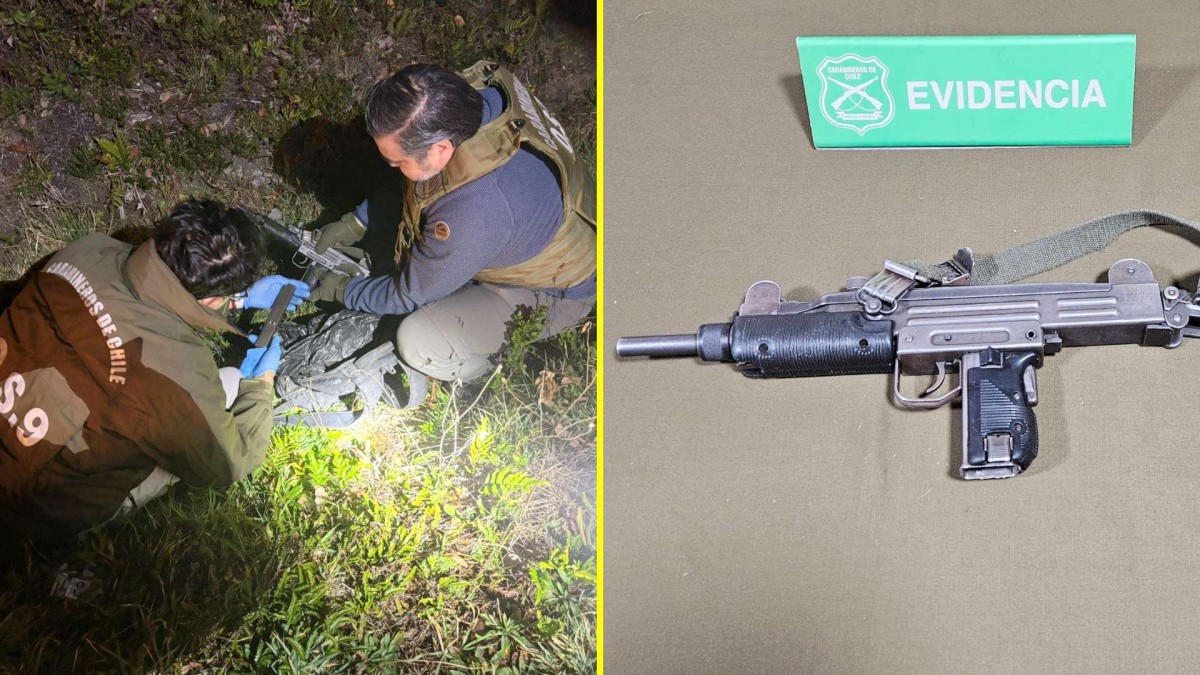 Encuentran subametralladora UZI extraviada por carabinero en Puerto Montt: Estaba en una zanja junto a su cargador
