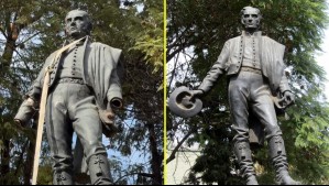 Roban las manos de estatua en plena Alameda: Acusan vandalización de la estatua a José Artigas