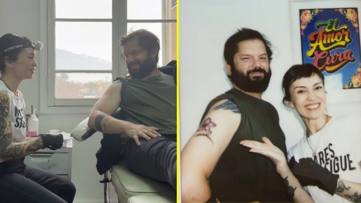 El emotivo homenaje de Gabriel Boric a su hija Violeta: Reconocida artista chilena le tatuó unas violetas