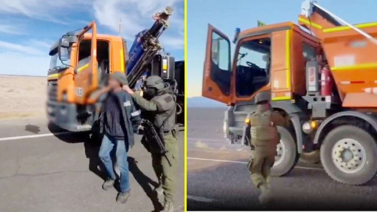 Video muestra todo el operativo: Carabineros detienen a conductor de camión robado que intentaba salir de Chile